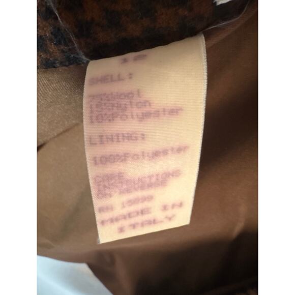 Vintage Wool Brown Houndstooth Oversized Blazer Size 12 Academia Preppy Heritage - Picture 8 of 8